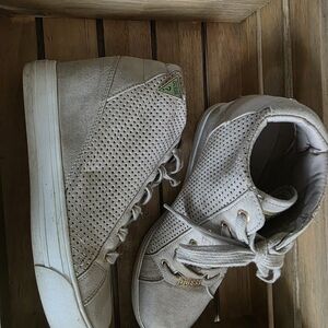 Guess High-Top Sneakers in Metallic Beige